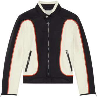 Diesel Biker jacket in colour-block nylon Diesel , Multicolor , Heren - L