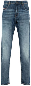 Diesel Blauwe Gescheurde Slim Fit Jeans Diesel , Blue , Heren - W31,W29,W30,W32,W36,W33