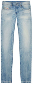 Diesel Blauwe Katoenmix Slim Fit Jeans Diesel , Blue , Heren - W34,W31