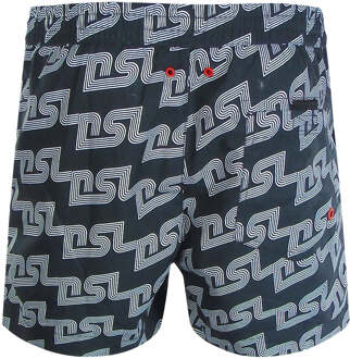 Diesel BMBX-KEN-37 All Over DSL Logo Zwarte Strandshorts