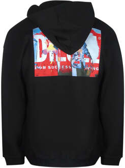Diesel Bold Grafisch Ontwerp Op Achterkant Zwarte Hoodie