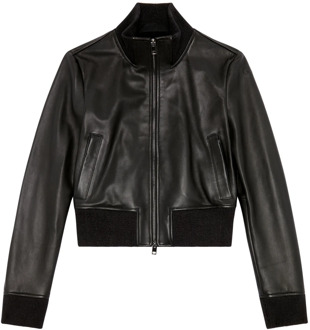 Diesel Bomber jacket in waxed leather Diesel , Black , Dames - 2Xl,Xl,L,M,S,3Xl