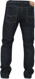 Diesel Buster-X bruine badge taps toelopende donkerblauwe jeans
