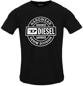 Diesel Circle Hardware Logo Zwart Kaviaar T-shirt - 2XL