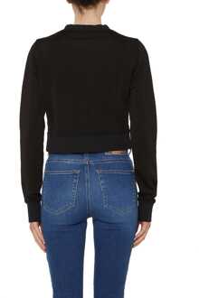 Diesel Dames Diesel F-Slimmy-G3 Crewneck Cropped Sweatshirt in Zwart - XS