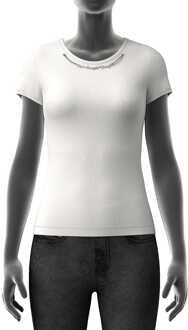 Diesel Dames Diesel T-Matic Ribbed-Jersey Top in Wit