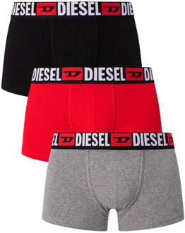 Diesel damien 3P initial D logo zwart / grijs / rood - M