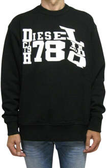 Diesel Distorted Logo Zwarte Sweatshirt - maat