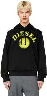 Diesel Distressed Dot-logo zwarte hoodie
