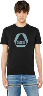 Diesel driehoekig logo zwart T-shirt