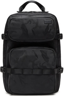 Diesel Dsrt Backpack - Utility backpack in printed nylon Diesel , Black , Heren - ONE Size