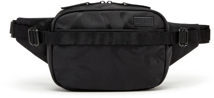 Diesel Dsrt Beltbag - Utility belt bag in printed nylon Diesel , Black , Heren - ONE Size
