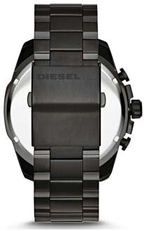 Diesel DZ4318 Mega Quartz Roestvrijstalen Herenhorloge - maat Zwart