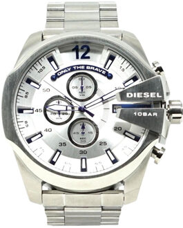 Diesel DZ4477 Mega Chief Silver Watch Zilver - One Size