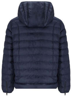 Diesel effen marineblauw gewatteerd jack met capuchon - maat S