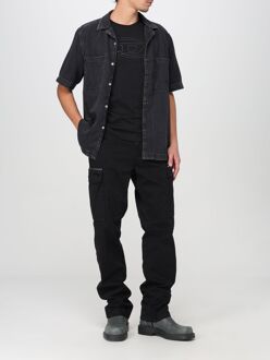 Diesel Gegraveerd Logo Korte Mouw T-shirt Zwart