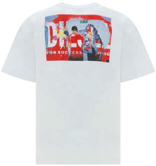 Diesel Graffiti Bloklogo Wit T-shirt