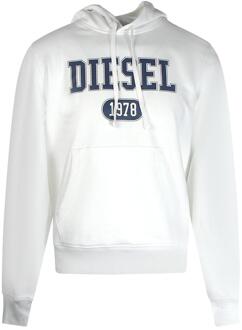 Diesel Heren 1978 Bold Logo Hoodie (Wit) - M