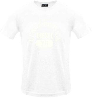 Diesel Heren Eigendom van Denim Divisie Logo T-Shirt (Wit) - M