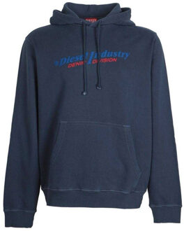 Diesel Heren Industry Denim Divisie Hoodies (Marineblauw) Navy - S