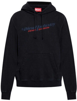 Diesel Heren Industry Denim Division Hoodie (Zwart) - maat M