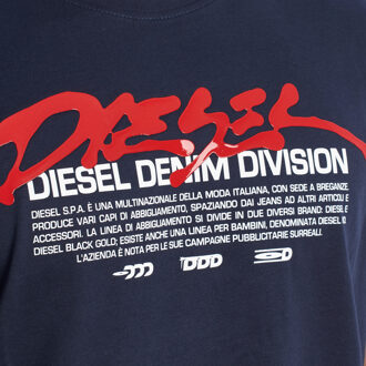 Diesel Heren Katoenen T-Shirt met Korte Mouwen A19700_RHQBG - maat L Blauw