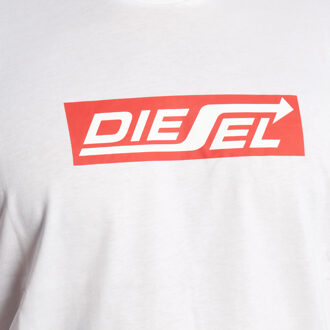 Diesel Heren Korte Mouw Katoenen T-Shirt A18996_RPATI - maat 2XL Wit