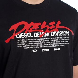 Diesel Heren Korte Mouwen Katoenen T-Shirt A19700_RHQBG - maat S Zwart
