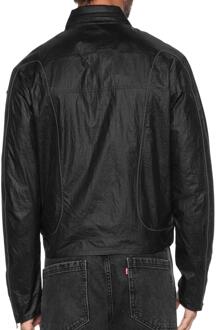 Diesel Heren Motorcrossstijl Track Jacket (Zwart)