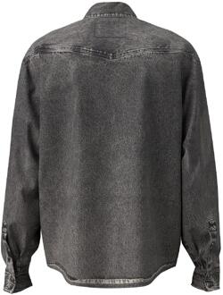 Diesel Heren S-Gils Denim Look Overhemd (Zwart/Grijs) - maat