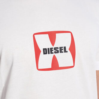 Diesel Heren Slim Fit Korte Mouw T-shirt A03848_RPATI - maat M Wit
