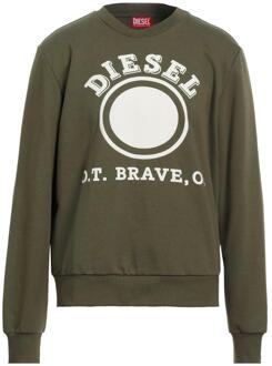 Diesel Heren Sweatshirt met vervaagd stippenlogo (Groen)