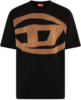 Diesel Heren t-boxt-bleach t-shirt - maat XL Zwart
