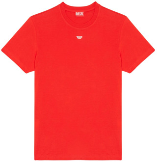 Diesel Heren T-shirt met rode D applicatie Diesel , Red , Heren - 2Xl,Xl,L,M,S,3Xl