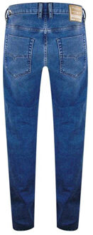 Diesel Heren Tepphar-X Denim Leren Badge Jeans (Blauw)