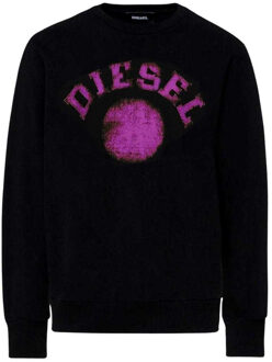 Diesel Heren Vervaagde Punt Logo Sweatshirt (Zwart)