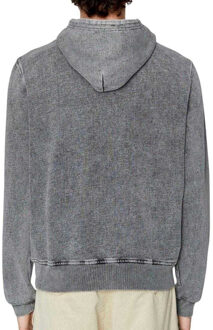 Diesel Herenlogo Hoodie (Grijs vervaagd) - maat L Lichtgrijs