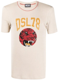 Diesel Hombre T-Shirt CL-T-Ruffle 141 T-shirt Beige
