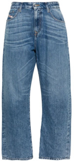 Diesel Indigo Straight Leg Denim Jeans Diesel , Blue , Dames - W29,W27,W26,W28,W30,W25