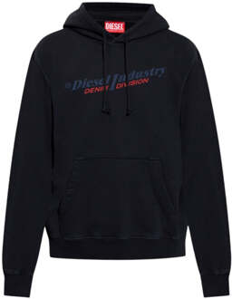Diesel Industry Denim Division Design zwarte hoodie - S