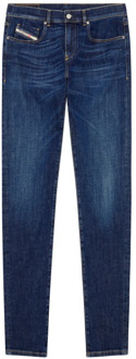 Diesel Jeans A03558,Slim-Fit Zwarte Jeans voor Heren Diesel , Blue,Black , Heren - W29,W30,W32,W38,W34,W33,W36,W31