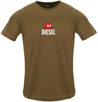 Diesel Just Small Nieuw D Logo Bruin Koffielikeur T-shirt - M