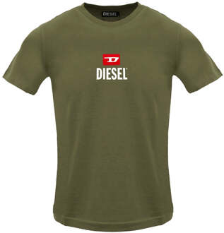 Diesel Just Small Nieuw D Logo Groen Diepte T-shirt