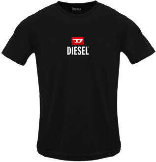 Diesel Just Small Nieuw D Logo Zwart Kaviaar T-shirt - maat S