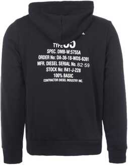 Diesel Kapuzenpullover mit Aufdruck A06500-00HAYT Mann Zwart