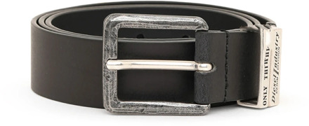 Diesel Leather belt with burnished hardware Diesel , Black , Heren - 95 Cm,80 Cm,105 Cm,90 Cm,100 Cm,85 CM
