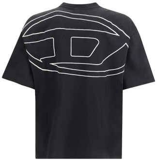 Diesel Leren hoge sneakers met logo-detail Zwart