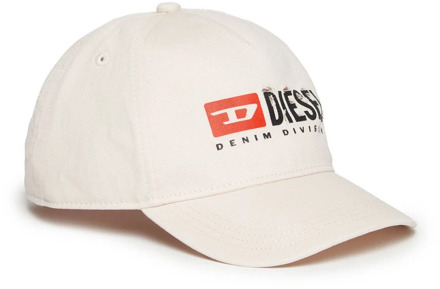 Diesel Logo Baseballpet met Scheuren Diesel , Beige , Heren - L
