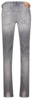 Diesel Mannen 1979 Sleenker Vervaagde Franje Rand Jeans (Grijze Denim) Grijs