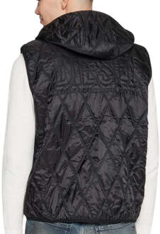 Diesel merklogo zwart gewatteerd giletjack - maat M